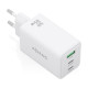 AISENS Cargador GaN 65W, 2xUSB-C PD3.0 QC4.0, 1xUSB-A QC3.0, Blanco
